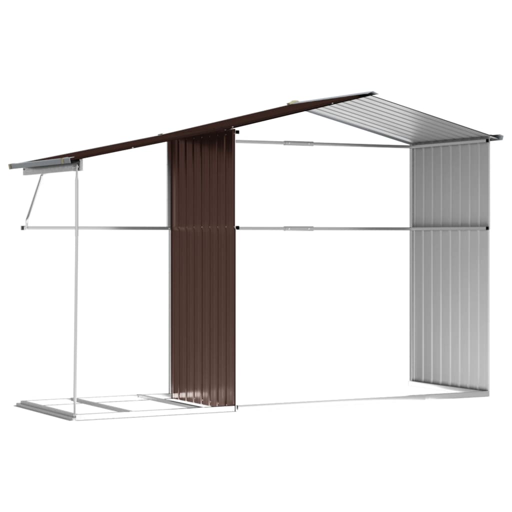 Galpão de jardim marrom 277x192,5x179 cm de aço galvanizado