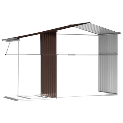 Galpão de jardim marrom 277x192,5x179 cm de aço galvanizado