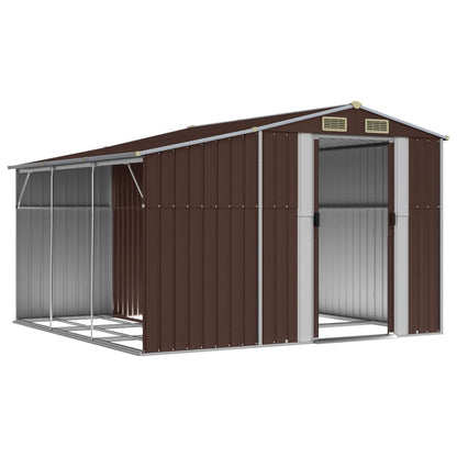 Galpão de jardim marrom 277x279x179 cm aço galvanizado