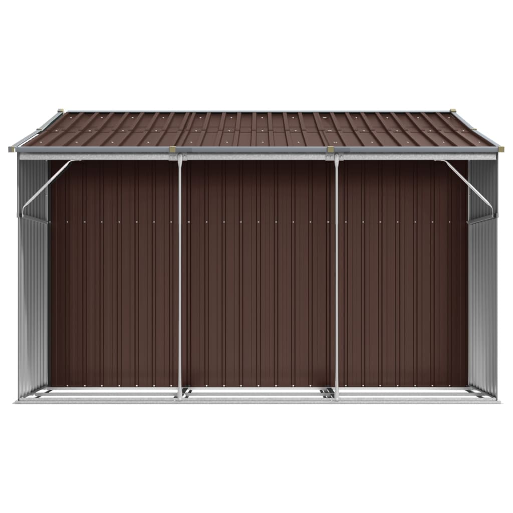 Galpão de jardim marrom 277x279x179 cm aço galvanizado