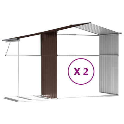 Galpão de jardim marrom 277x279x179 cm aço galvanizado