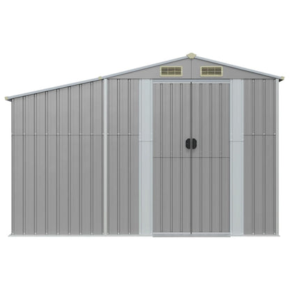 Cobertizo de jardín gris 277x93x179 cm de acero galvanizado