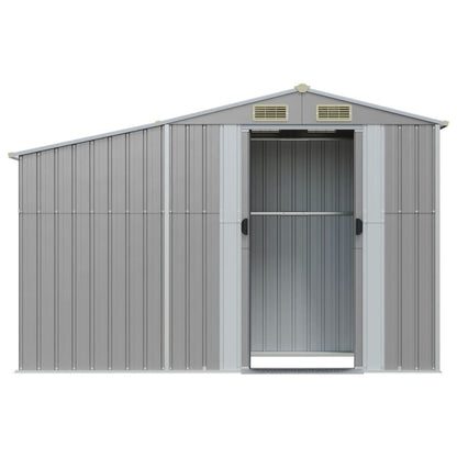 Cobertizo de jardín gris 277x93x179 cm de acero galvanizado