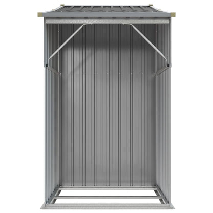 Cobertizo de jardín gris 277x93x179 cm de acero galvanizado
