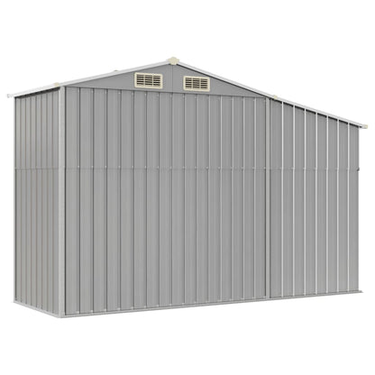 Cobertizo de jardín gris 277x93x179 cm de acero galvanizado