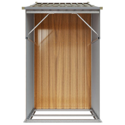 Galpão de jardim marrom 277x93x179 cm aço galvanizado