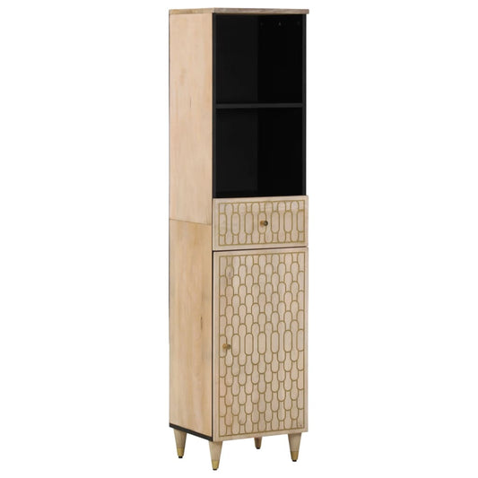 Armadio da bagno 38x33x160 cm legno di mango solido