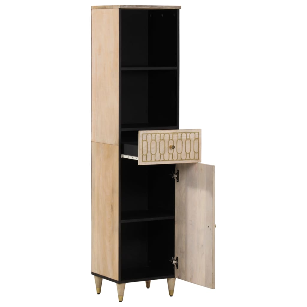 Armadio da bagno 38x33x160 cm legno di mango solido