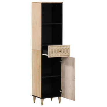 Armadio da bagno 38x33x160 cm legno di mango solido