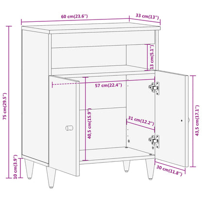 Cabina statale 60x333x75 cm Legno di mango solido