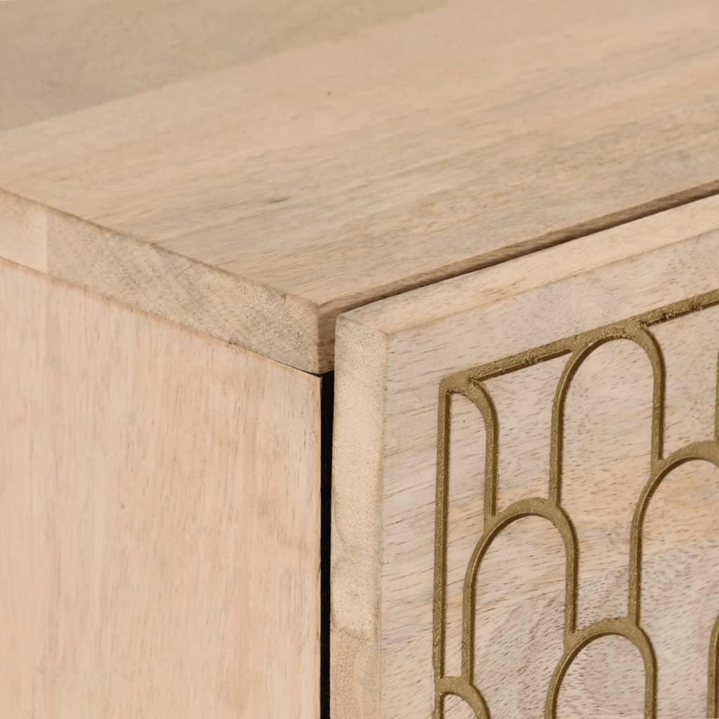 80x333x75 cm mobile laterale in legno di mango solido
