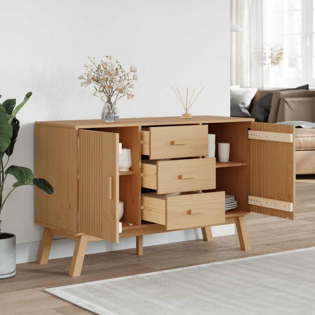 Buffet OLDEN marron 114x43x73,5 cm bois massif de pin