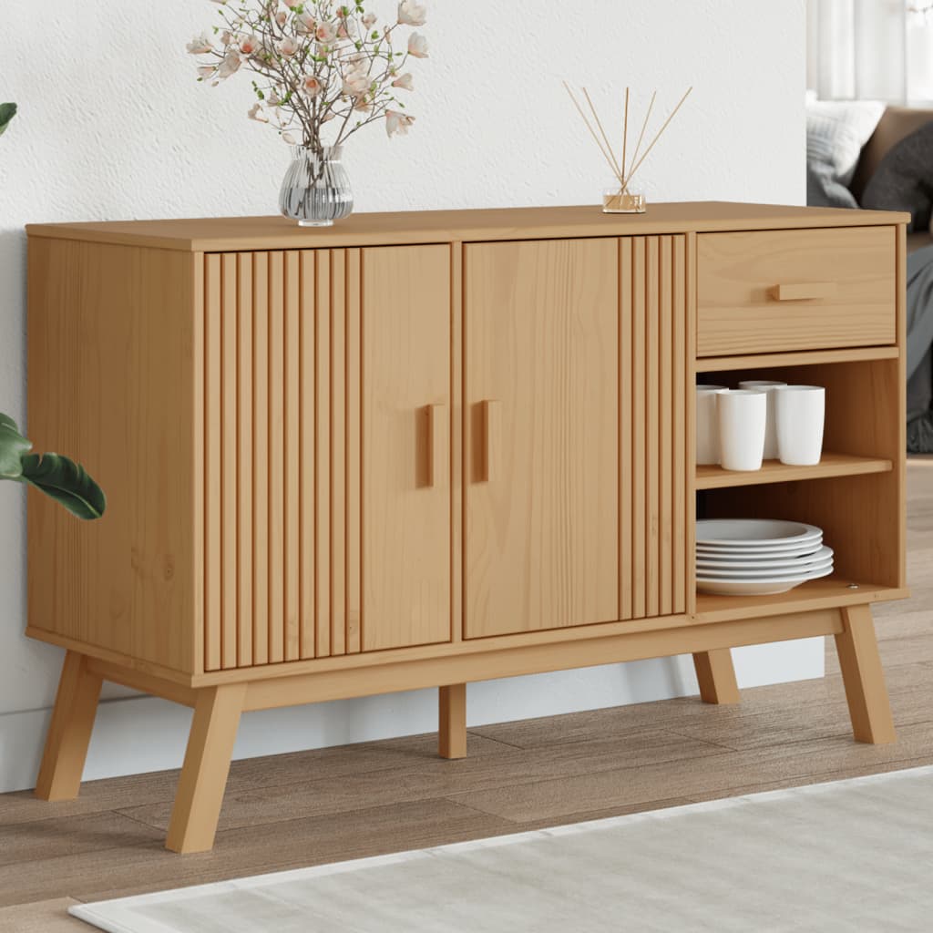 Buffet Olden Brown Solid Pine Wood