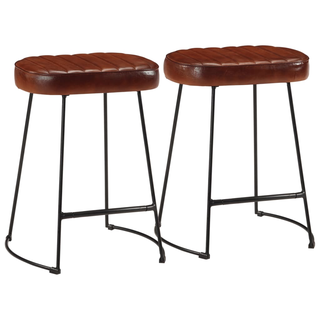 Tabourets BISTROT LOT de 2 marron foncé 40x29,5x53 cm