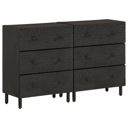 Side cabinets 2pcs black 60x333x75cm Mangoier solid wood