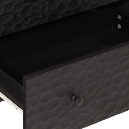 Side cabinets 2pcs black 60x333x75cm Mangoier solid wood