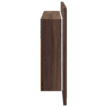 Massicello a specchio da bagno a LED Brown Oak 90x12x45 cm