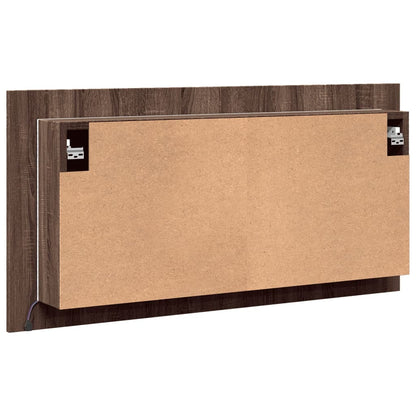 Massicello a specchio da bagno a LED Brown Oak 90x12x45 cm