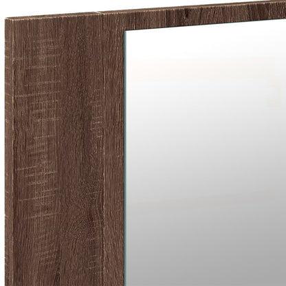 Massicello a specchio da bagno a LED Brown Oak 90x12x45 cm