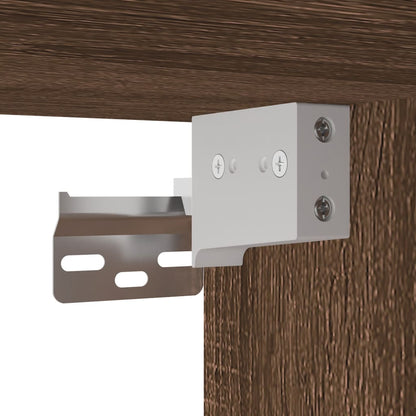Massicello a specchio da bagno a LED Brown Oak 90x12x45 cm