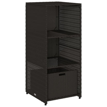 Armadietto di deposito da giardino nero 50x55x115 cm intrecciata intrecciata