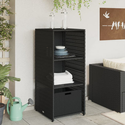 Armadietto di deposito da giardino nero 50x55x115 cm intrecciata intrecciata