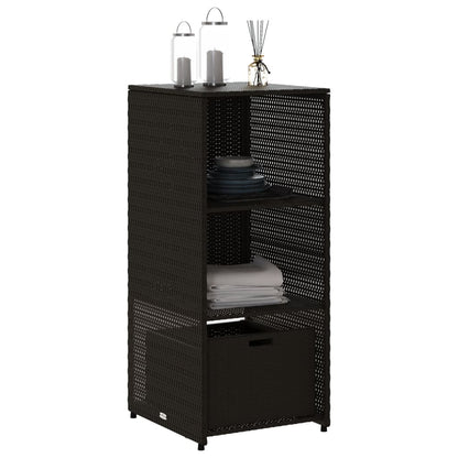 Armadietto di deposito da giardino nero 50x55x115 cm intrecciata intrecciata