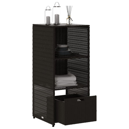 Armadietto di deposito da giardino nero 50x55x115 cm intrecciata intrecciata