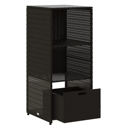 Armadietto di deposito da giardino nero 50x55x115 cm intrecciata intrecciata