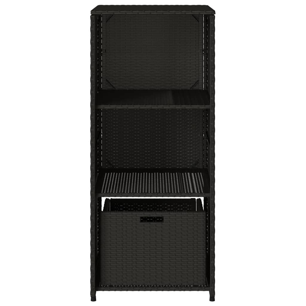 Armadietto di deposito da giardino nero 50x55x115 cm intrecciata intrecciata