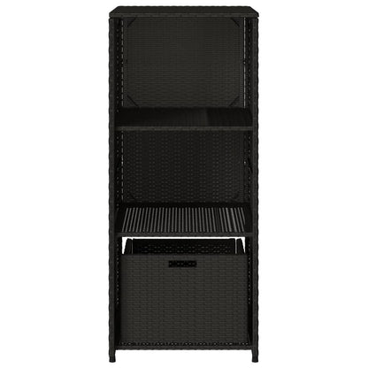 Armadietto di deposito da giardino nero 50x55x115 cm intrecciata intrecciata