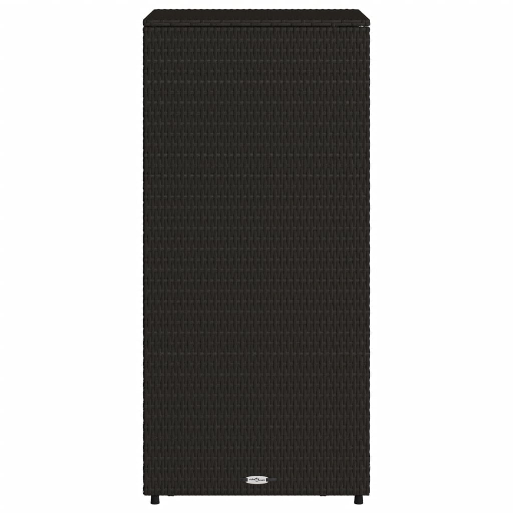 Armadietto di deposito da giardino nero 50x55x115 cm intrecciata intrecciata