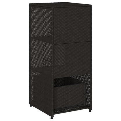 Armadietto di deposito da giardino nero 50x55x115 cm intrecciata intrecciata