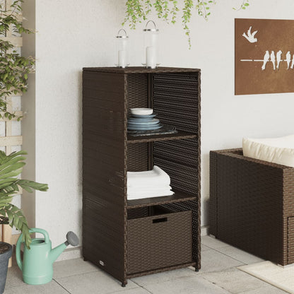 Armadietto di stoccaggio del giardino marrone 50x55x115 cm resina intrecciata