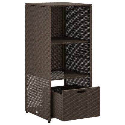 Armadietto di stoccaggio del giardino marrone 50x55x115 cm resina intrecciata