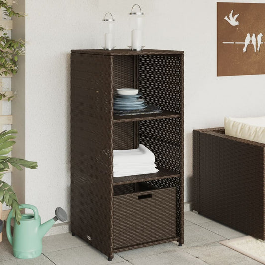 Armadietto di stoccaggio del giardino marrone 50x55x115 cm resina intrecciata