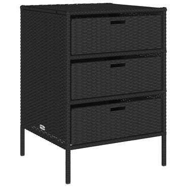 Armadietto di deposito da giardino nero 55x59x80 cm intrecciata intrecciata