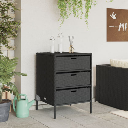 Armadietto di deposito da giardino nero 55x59x80 cm intrecciata intrecciata