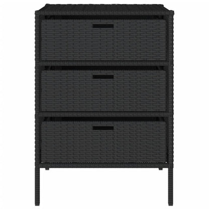 Armadietto di deposito da giardino nero 55x59x80 cm intrecciata intrecciata