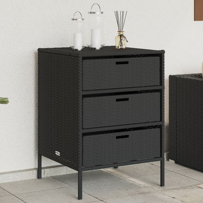 Armadietto di deposito da giardino nero 55x59x80 cm intrecciata intrecciata
