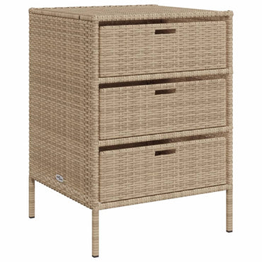 Cabinetto da giardino beige da giardino 55x59x80 cm Resina intrecciata