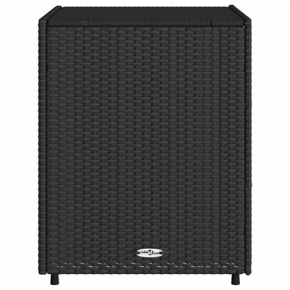 Armadietto di deposito da giardino nero 55x59x69 cm resina intrecciata