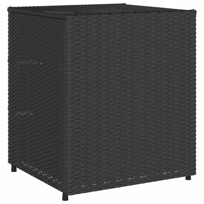 Armadietto di deposito da giardino nero 55x59x69 cm resina intrecciata