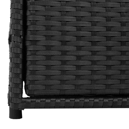 Armadietto di deposito da giardino nero 55x59x69 cm resina intrecciata