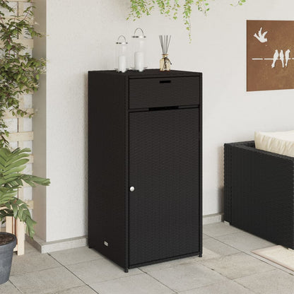 Armadietto di deposito da giardino nero 55x55x111 cm intrecciata intrecciata