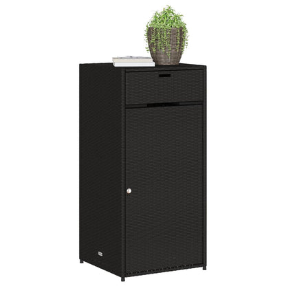 Armadietto di deposito da giardino nero 55x55x111 cm intrecciata intrecciata