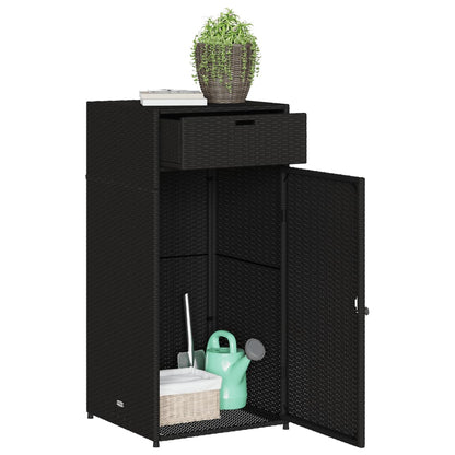 Armadietto di deposito da giardino nero 55x55x111 cm intrecciata intrecciata