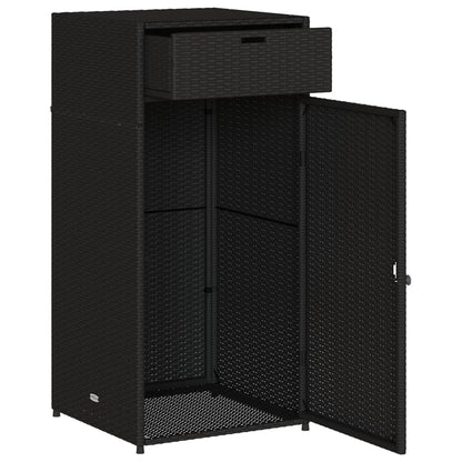 Armadietto di deposito da giardino nero 55x55x111 cm intrecciata intrecciata