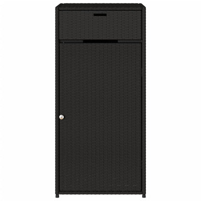 Armadietto di deposito da giardino nero 55x55x111 cm intrecciata intrecciata