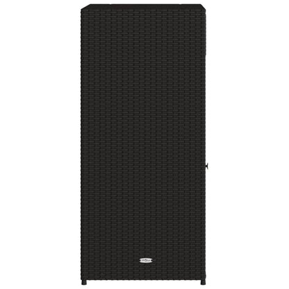 Armadietto di deposito da giardino nero 55x55x111 cm intrecciata intrecciata